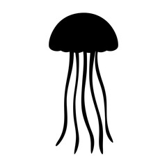 jellyfish vector silhouette icon - , ideal for wildlife, safari, and animal-themed illustrations.