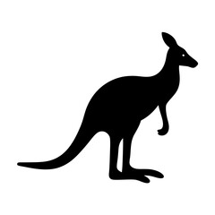 kangaroo vector silhouette icon - , ideal for wildlife, safari, and animal-themed illustrations.