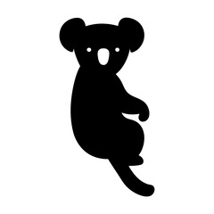 koala vector silhouette icon - , ideal for wildlife, safari, and animal-themed illustrations.