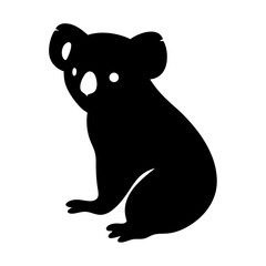 koala vector silhouette icon - , ideal for wildlife, safari, and animal-themed illustrations.