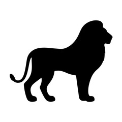 lion vector silhouette icon - , ideal for wildlife, safari, and animal-themed illustrations.