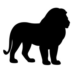 lion vector silhouette icon - , ideal for wildlife, safari, and animal-themed illustrations.