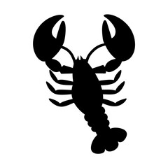 lobster vector silhouette icon - , ideal for wildlife, safari, and animal-themed illustrations.