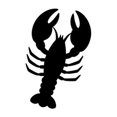lobster vector silhouette icon - , ideal for wildlife, safari, and animal-themed illustrations.
