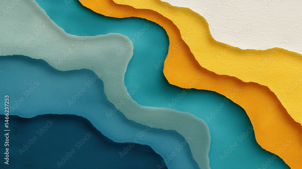 Aufkleber vibrant layered abstract: a visually striking composition featuring a dynamic arrangement of layered