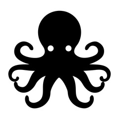 octopus vector silhouette icon - , ideal for wildlife, safari, and animal-themed illustrations.