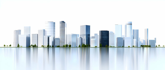 Modern City Skyline Horizon Perspective