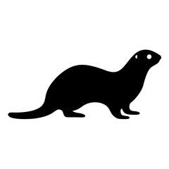 otter vector silhouette icon - , ideal for wildlife, safari, and animal-themed illustrations.