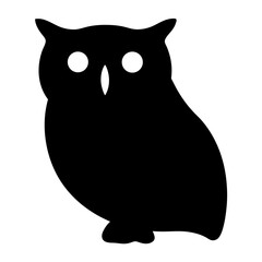 owl vector silhouette icon - , ideal for wildlife, safari, and animal-themed illustrations.