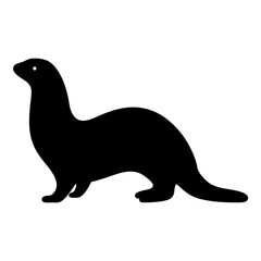 otter vector silhouette icon - , ideal for wildlife, safari, and animal-themed illustrations.