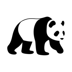 panda vector silhouette icon - , ideal for wildlife, safari, and animal-themed illustrations.