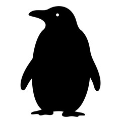 penguin vector silhouette icon - , ideal for wildlife, safari, and animal-themed illustrations.