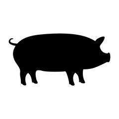 pig vector silhouette icon - , ideal for wildlife, safari, and animal-themed illustrations.