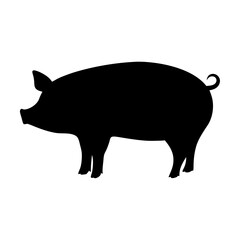 pig vector silhouette icon - , ideal for wildlife, safari, and animal-themed illustrations.