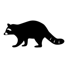 raccoon vector silhouette icon - , ideal for wildlife, safari, and animal-themed illustrations.