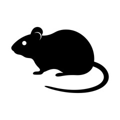 rat vector silhouette icon - , ideal for wildlife, safari, and animal-themed illustrations.