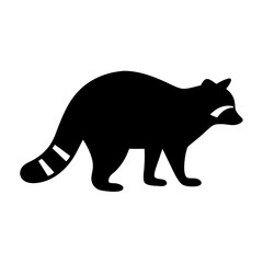 raccoon vector silhouette icon - , ideal for wildlife, safari, and animal-themed illustrations.