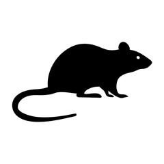 rat vector silhouette icon - , ideal for wildlife, safari, and animal-themed illustrations.