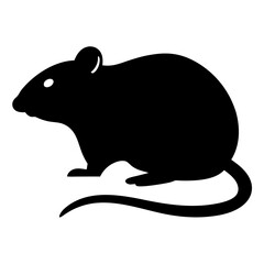 rat vector silhouette icon - , ideal for wildlife, safari, and animal-themed illustrations.