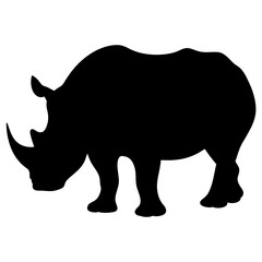 rhino vector silhouette icon - , ideal for wildlife, safari, and animal-themed illustrations.
