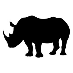 rhino vector silhouette icon - , ideal for wildlife, safari, and animal-themed illustrations.
