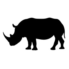 rhino vector silhouette icon - , ideal for wildlife, safari, and animal-themed illustrations.