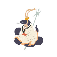 Mythical Snake Deity Cloud Art