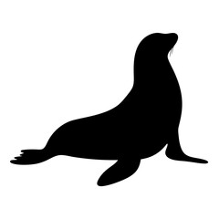 seal vector silhouette icon - , ideal for wildlife, safari, and animal-themed illustrations.