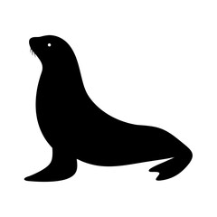 seal vector silhouette icon - , ideal for wildlife, safari, and animal-themed illustrations.