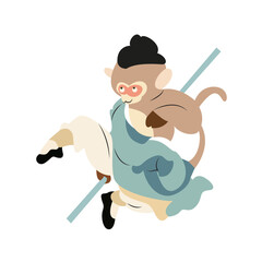 Monkey King Cartoon Digital Art.