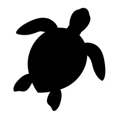 sea turtle vector silhouette icon - , ideal for wildlife, safari, and animal-themed illustrations.