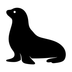 seal vector silhouette icon - , ideal for wildlife, safari, and animal-themed illustrations.