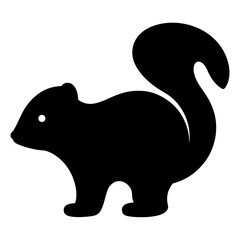 skunk vector silhouette icon - , ideal for wildlife, safari, and animal-themed illustrations.