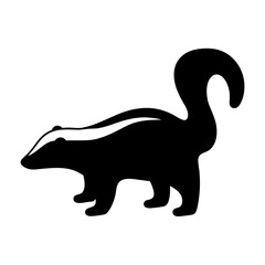 skunk vector silhouette icon - , ideal for wildlife, safari, and animal-themed illustrations.
