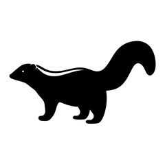skunk vector silhouette icon - , ideal for wildlife, safari, and animal-themed illustrations.