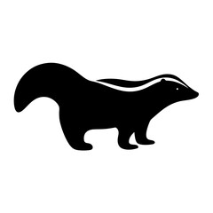 skunk vector silhouette icon - , ideal for wildlife, safari, and animal-themed illustrations.