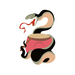 Cobra Snake Drumming Abstract Art