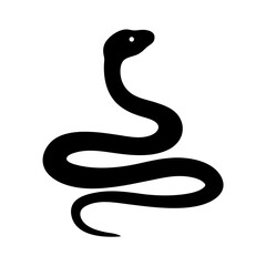 snake vector silhouette icon - , ideal for wildlife, safari, and animal-themed illustrations.