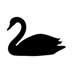 swan vector silhouette icon - , ideal for wildlife, safari, and animal-themed illustrations.