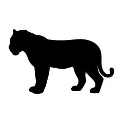 tiger vector silhouette icon - , ideal for wildlife, safari, and animal-themed illustrations.