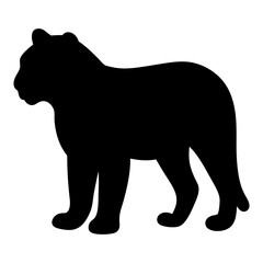 tiger vector silhouette icon - , ideal for wildlife, safari, and animal-themed illustrations.
