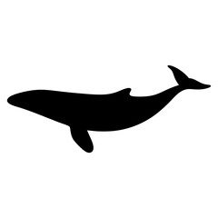 whale vector silhouette icon - , ideal for wildlife, safari, and animal-themed illustrations.