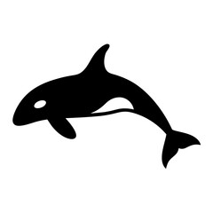 Obraz premium whale vector silhouette icon - , ideal for wildlife, safari, and animal-themed illustrations.