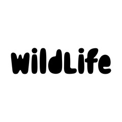  wildlife text with animal silhouettes vector silhouette icon - , ideal for wildlife, safari, and animal-themed illustrations.