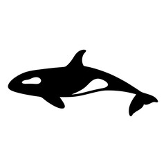 whale vector silhouette icon - , ideal for wildlife, safari, and animal-themed illustrations.
