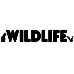  wildlife text with animal silhouettes vector silhouette icon - , ideal for wildlife, safari, and animal-themed illustrations.