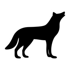 wolf vector silhouette icon - , ideal for wildlife, safari, and animal-themed illustrations.