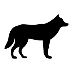 wolf vector silhouette icon - , ideal for wildlife, safari, and animal-themed illustrations.