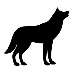 wolf vector silhouette icon - , ideal for wildlife, safari, and animal-themed illustrations.