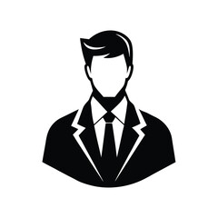 Minimalist illustration of a businessman in a suit representing professionalism and corporate identity